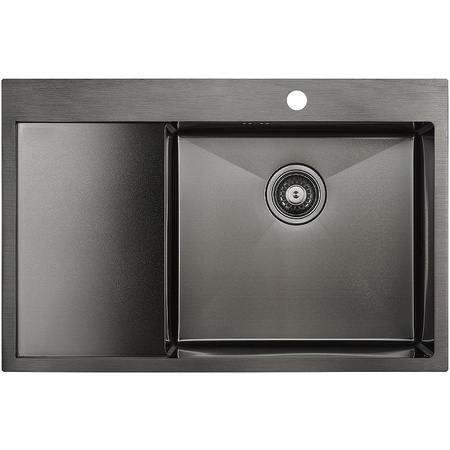 Кухонная мойка Paulmark   Atlan R PM217851-GMR вороненая сталь правая