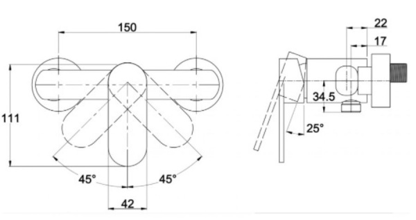 Смеситель для ванны KAISER Arena (33077)