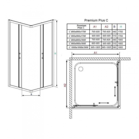Душевой уголок Radaway Premium Plus C30463-01-06N