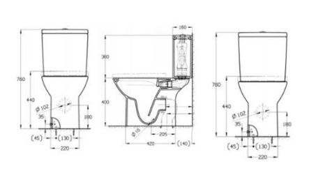 Унитаз напольный безободковый Roca Debba Round  Rimless 34299P00Y