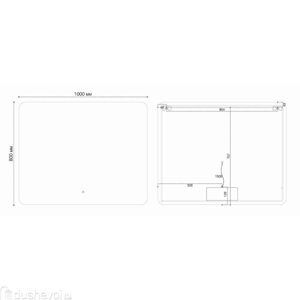 Зеркало Vincea LED VLM-3BE100