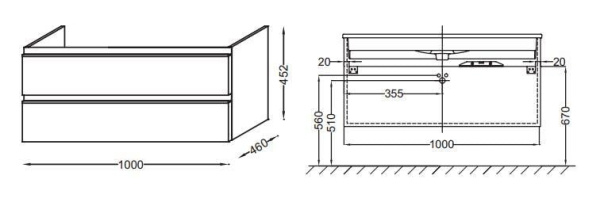 Тумба под раковину Jacob Delafon Vox EB2026-RA-E16