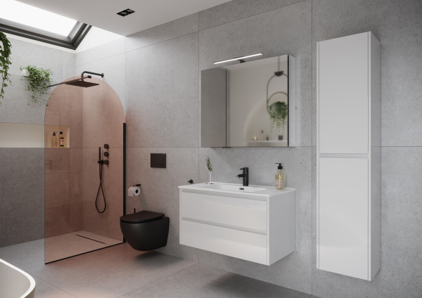 Тумба под раковину Sancos  Libra LB90W белый глянец