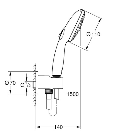 Душевой набор GROHE Tempesta 110 264062433