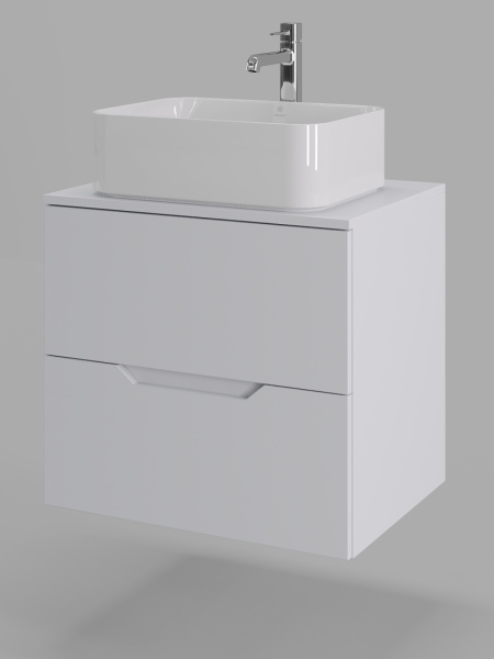 Тумба с раковиной подвесная 60 см Orange Line Li-60TuwMDF+B02-460W белый