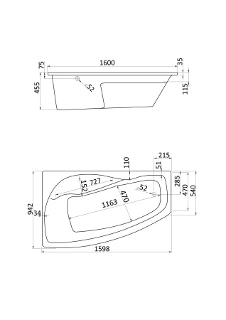 Акриловая ванна (160х95)  Santek Майорка XL  L  1WH111991