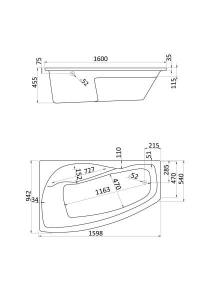 Акриловая ванна (160х95)  Santek Майорка XL  L  1WH111991