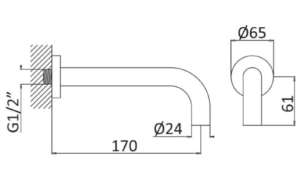 Излив для ванны Cezares Leaf LEAF-SC-01