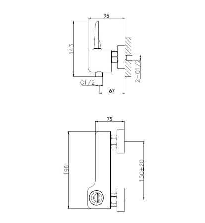 Смеситель для душа WONZON & WOGHAND SHARK, хром WW-48B4101-CR