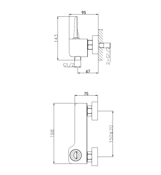 Смеситель для душа WONZON & WOGHAND SHARK, хром WW-48B4101-CR