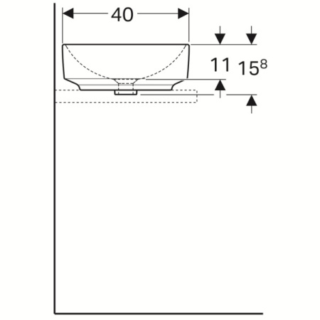 Раковина накладная (55х40) Geberit Variform 500.771.01.2