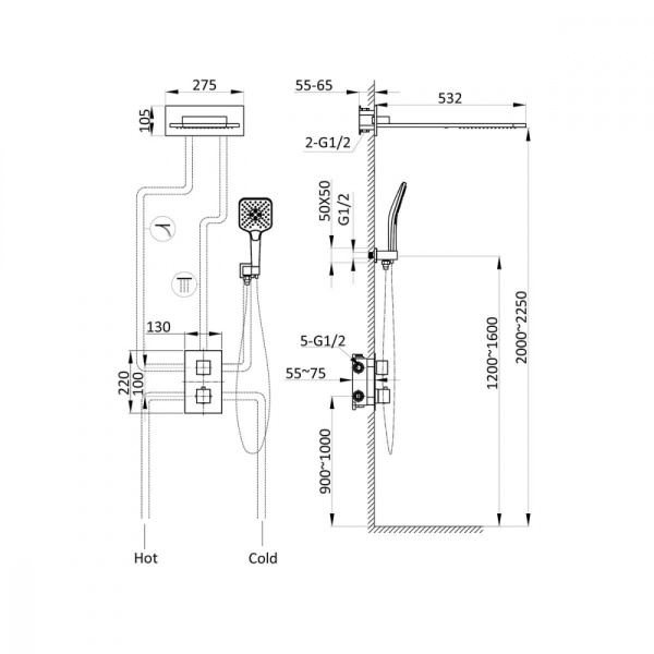 Душевой комплект Vincea VSFW-103TMB