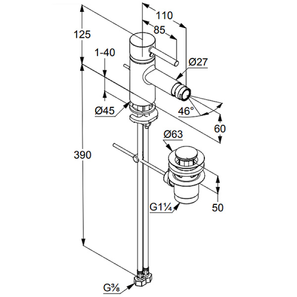 Смеситель для биде Kludi Bozz 385333976
