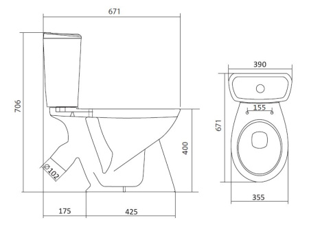 Унитаз напольный  Santek Бриз 1WH202569 (1.WH20.2.569)