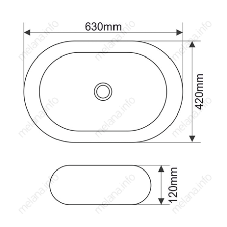 Раковина накладная (63х42) Melana 7042-805