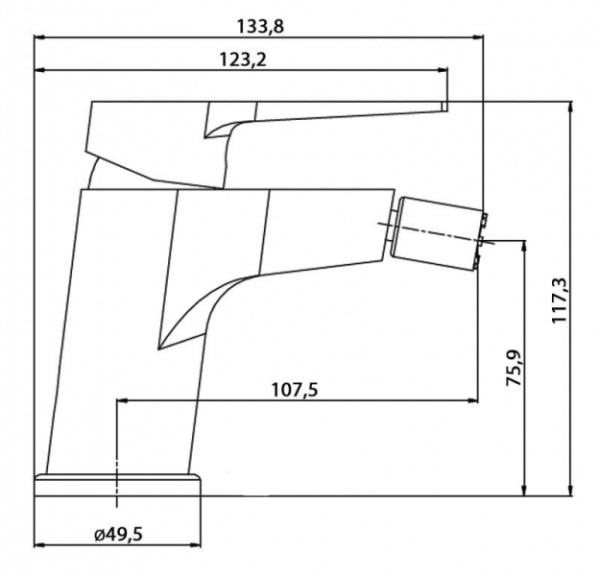 Смеситель для биде Cezares Lana LANA-BSM1-01-W0