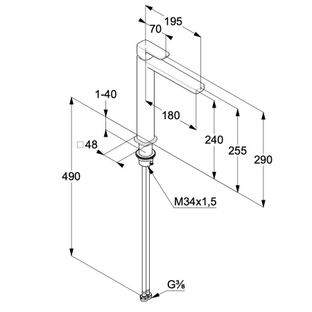 Смеситель для раковины Kludi Renon 422980575