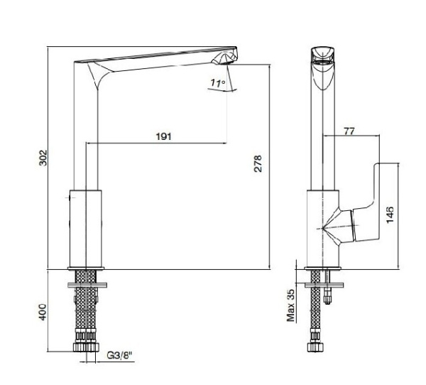 Смеситель для кухни E.C.A. Luna 102818043EX