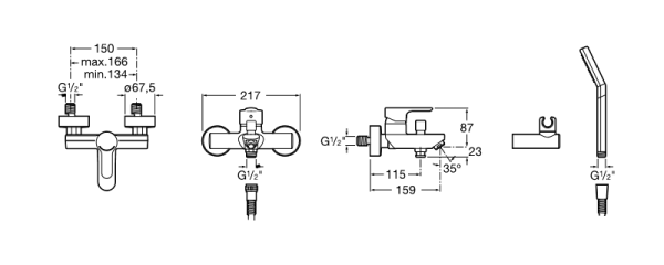 Смеситель для ванны Roca L20 5A0109C0M