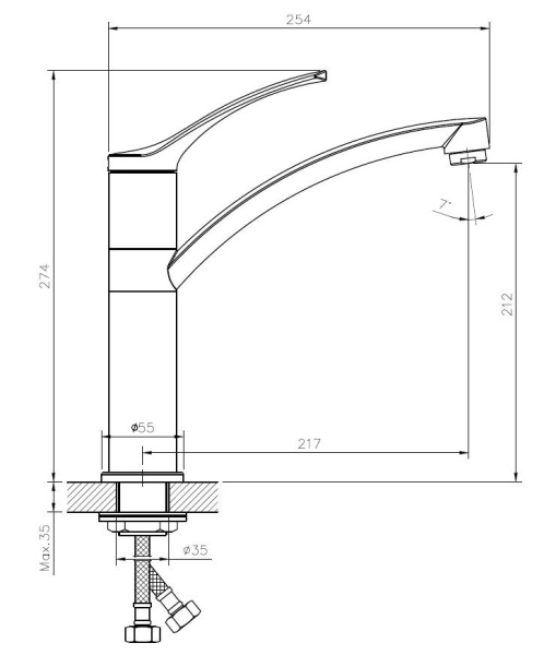 Смеситель для кухонной мойки ESKO LONDON LD 519