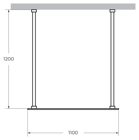 Душевая перегородка 110 см CEZARES LIBERTA LIBERTA-L-2-110-120-BR-Cr
