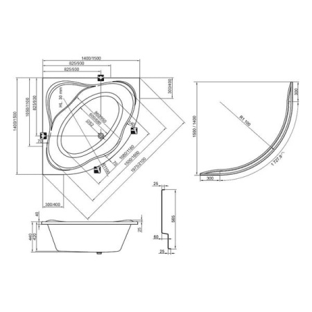 Акриловая ванна 140x140 см Ravak NewDay C651000000