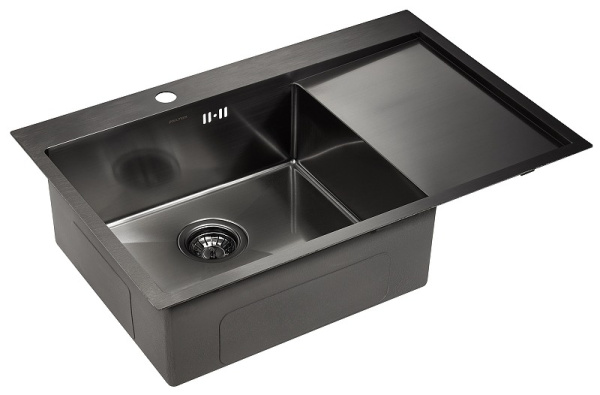 Кухонная мойка Paulmark   Atlan L PM217851-GML вороненая сталь левая