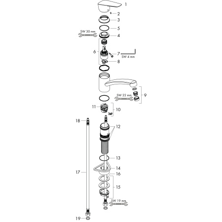 Смеситель для кухни однорычажный Hansgrohe Logis M31 71830000 хром