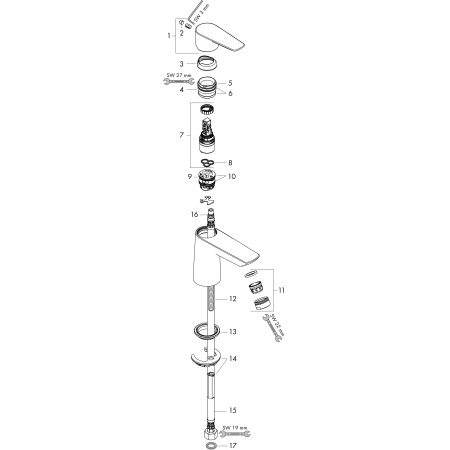 Кран для холодной воды без донного клапана Hansgrohe Talis E 71706000 хром