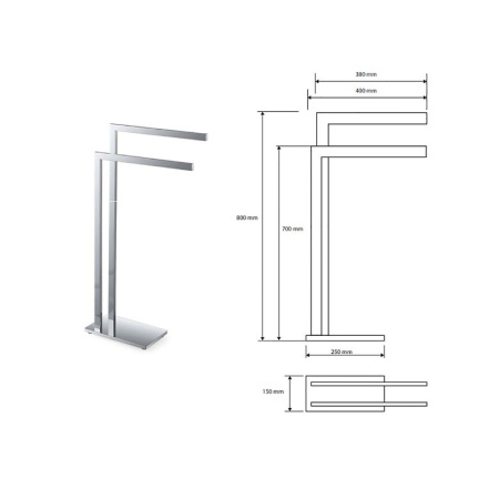 Стойка с двойным держателем для полотенец Bemeta BETA 132836022