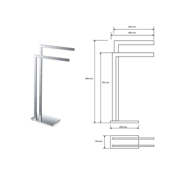 Стойка с двойным держателем для полотенец Bemeta BETA 132836022