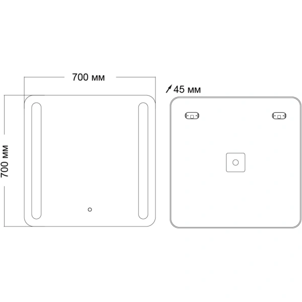 Зеркало (70х70) Grossman Lara 137070 LED с сенсорным выключателем и гравировкой
