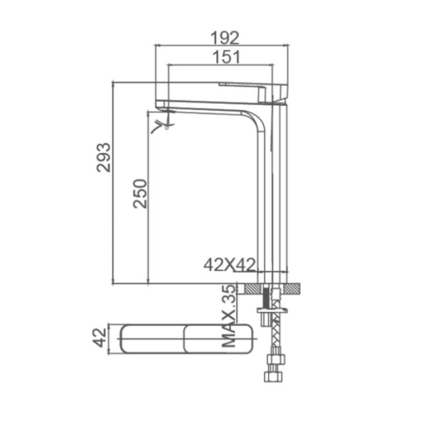 Смеситель для раковины высокий WONZON & WOGHAND ARNIE, хром WW-691104-CR