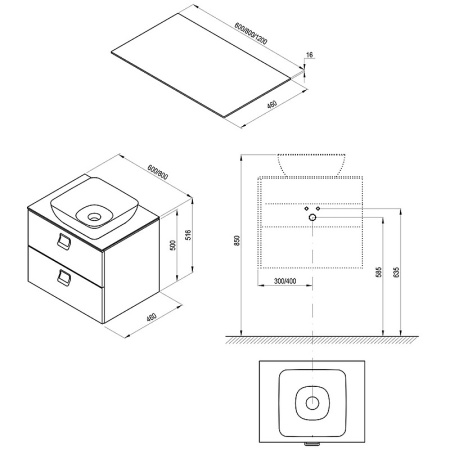 Столешница под раковину Ravak Comfort 60 X000001379