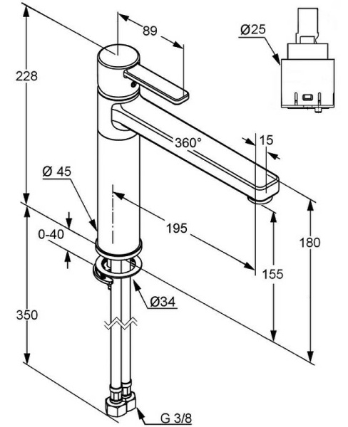 Смеситель для кухни Kludi Zenta 389738675