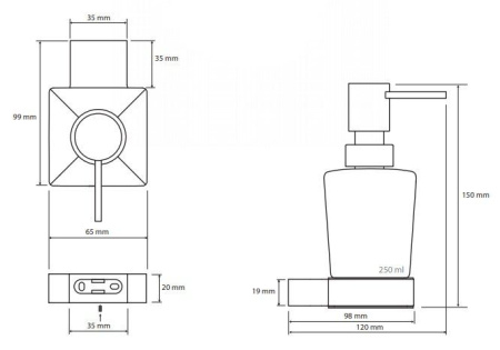 Настенный дозатор для жидкого мыла Bemeta Nero 135009040