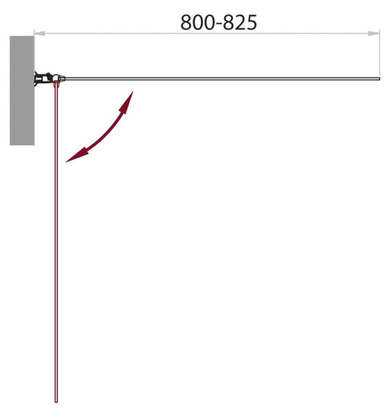 Душевая шторка на ванну (80х140) BelBagno SELA-V-1-80/140-Ch-Cr-L