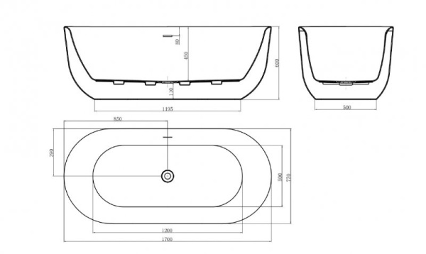 Акриловая ванна (170x80) BelBagno BB706-1700-770 Акриловая ванна (170x80) BelBagno BB706-1700-770