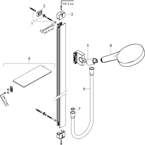 Душевой гарнитур с мыльницей Hansgrohe Rainfinity 130 3jet EcoSmart 27674000 хром