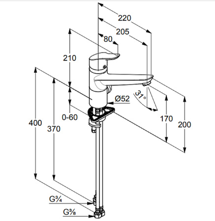 Смеситель для кухни Kludi Objekta 325760575