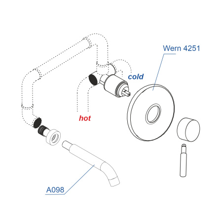Встраиваемый комплект для раковины WasserKRAFT Wern 4200 A42583, никель