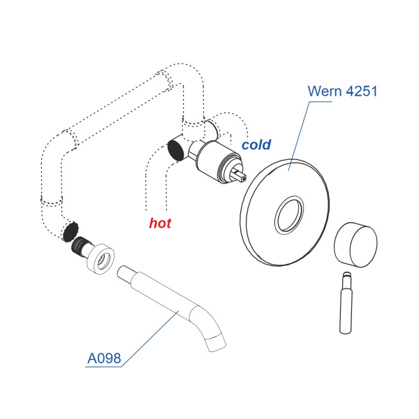 Встраиваемый комплект для раковины WasserKRAFT Wern 4200 A42583, никель Встраиваемый комплект для раковины WasserKRAFT Wern 4200 A42583, никель