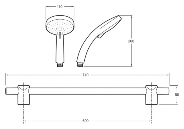 Душевой гарнитур Jacob Delafon Citrus E12920-CP (110) Душевой гарнитур Jacob Delafon Citrus E12920-CP (110)