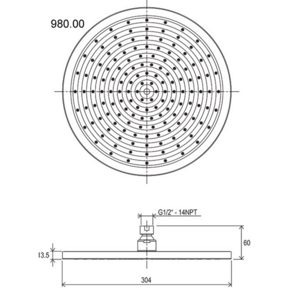 Верхний душ Ravak 980.00 X07P111