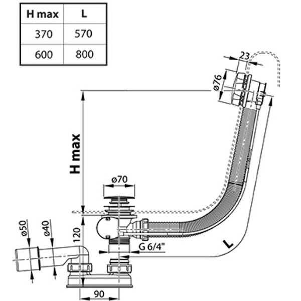 Слив-перелив Ravak X01846 полуавтомат