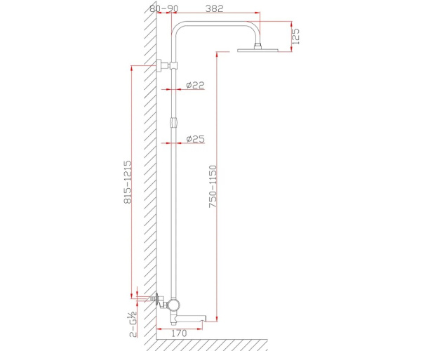 Душевая система с изливом Bronze de Luxe Avantgarde черный 2039H Душевая система с изливом Bronze de Luxe Avantgarde черный 2039H