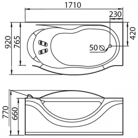 Отдельно стоящая ванна Gemy G9072 O