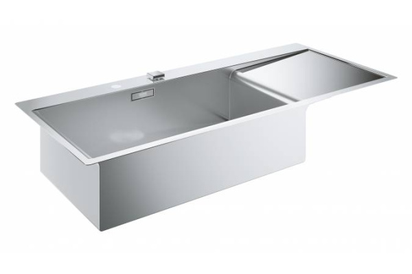 Мойка из нержавеющей стали с корзинчатым вентилем расположение основной чаши слева GROHE K1000 80-S 31581SD1