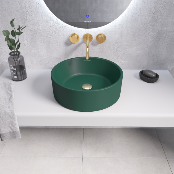 Раковина накладная (40х40) Grossman Color GR-3013OLM, зеленый