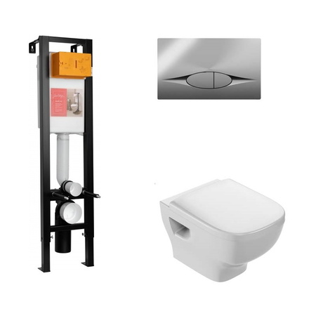 Инсталляция с подвесным безободковым унитазом Jacob Delafon Struktura E21754RU-00